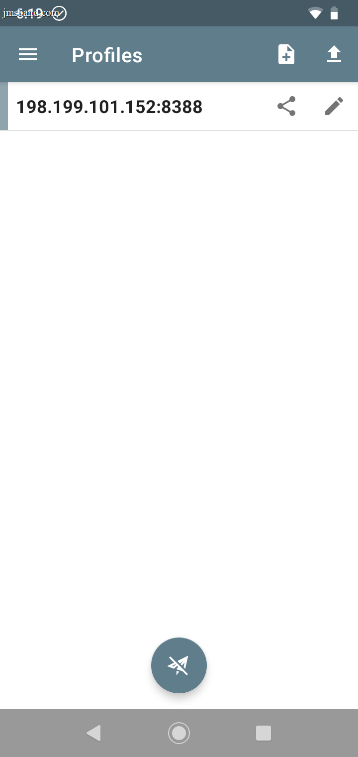 Shadowsocks App Initial Screen