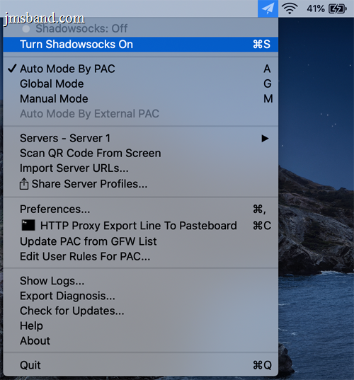 Turning Shadowsocks on