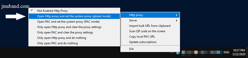 Enabling system proxy in V2RayN