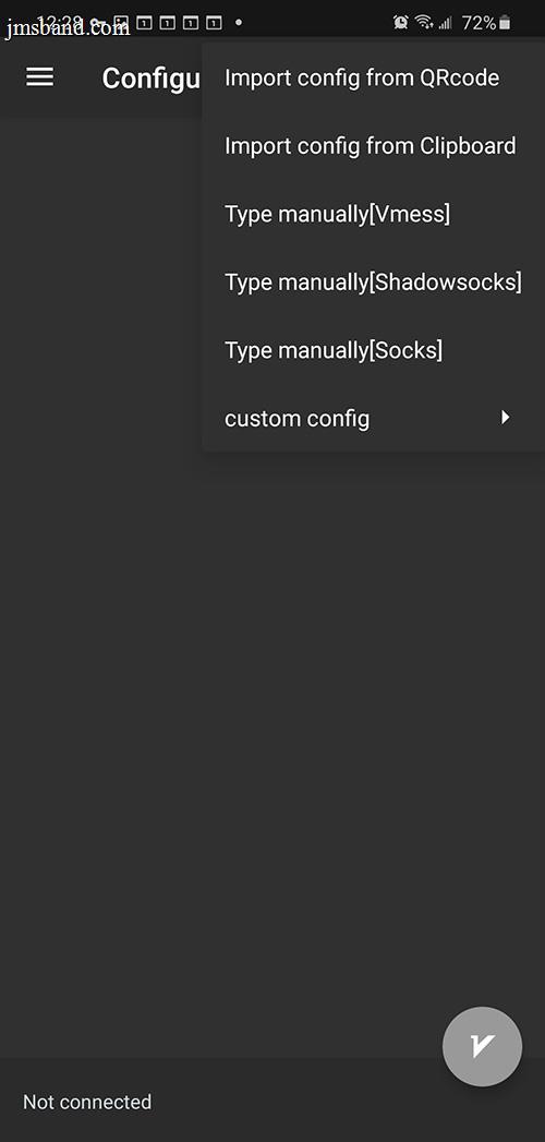 V2rayNG Manual Configuration Settings